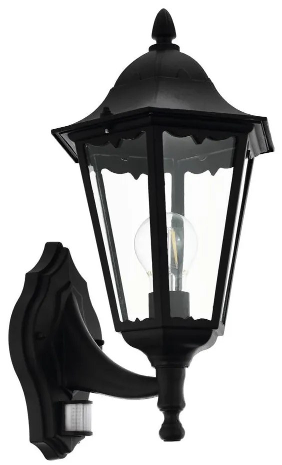 Eglo 79556 - Lampada da esterno con sensore SANTA LUCIA 1xE27/60W/230V IP44 nero