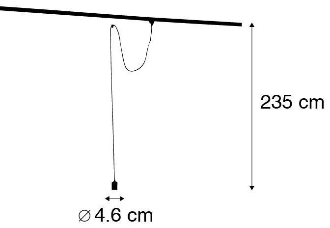 Lampada a sospensione con binario a sospensione bronzo scuro - Cavalux