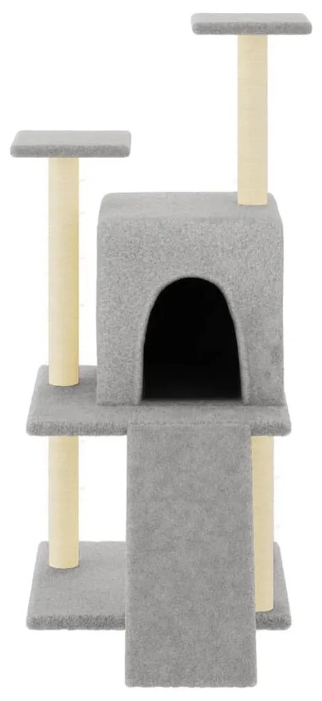 Albero per gatti con tiragraffi in sisal grigio chiaro 110 cm