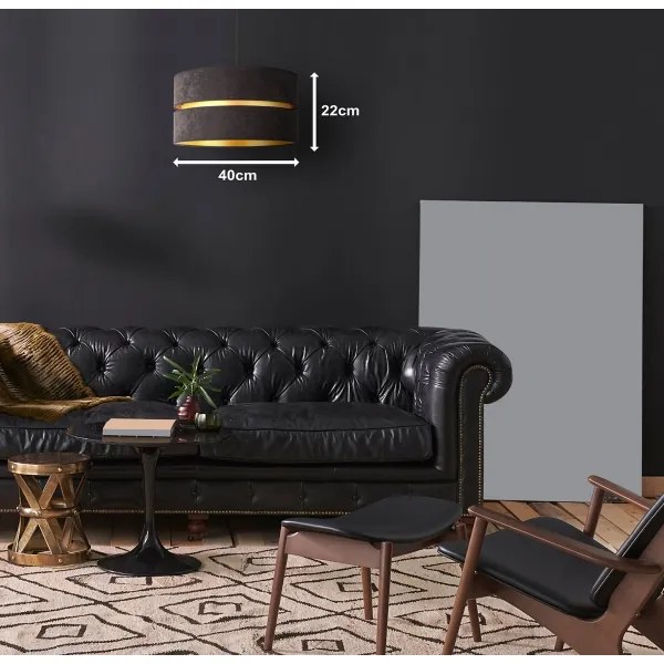 Duolla - Lampadario a sospensione con filo DUO 1xE27/15W/230V diametro 40 cm nero/oro