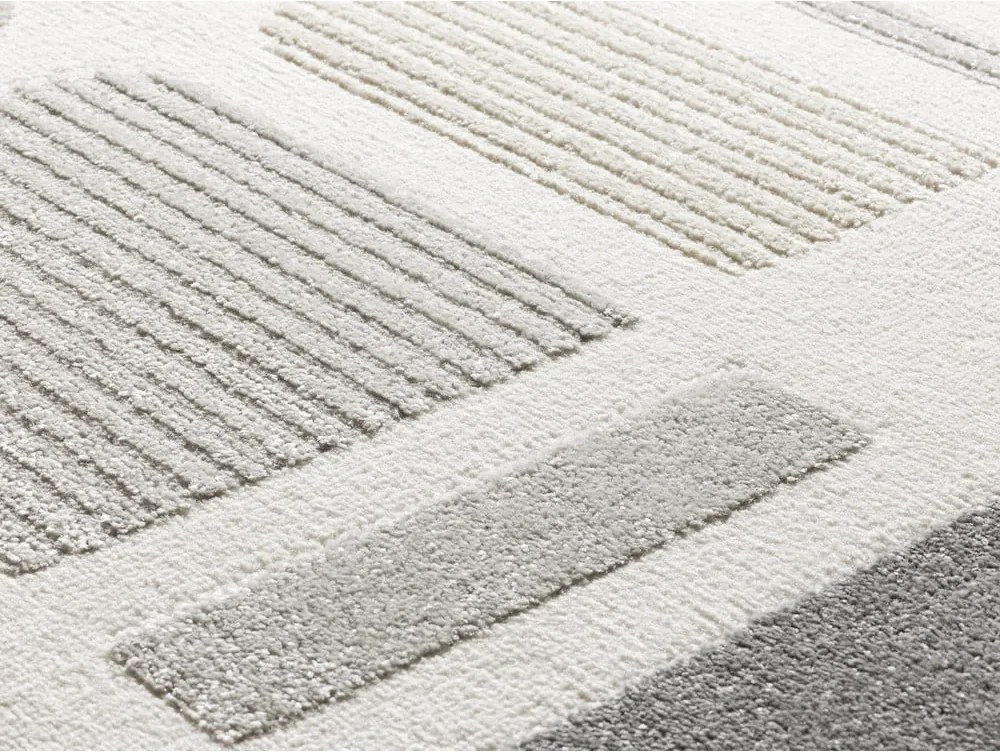 Tappeto grigio chiaro/avorio 133x190 cm Flora – Universal