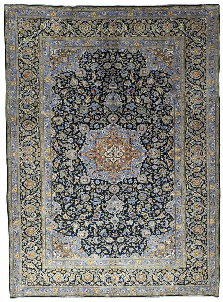 Kashan Tappeto persiano 260 x 350 Blu (Iran) Annodato A Mano