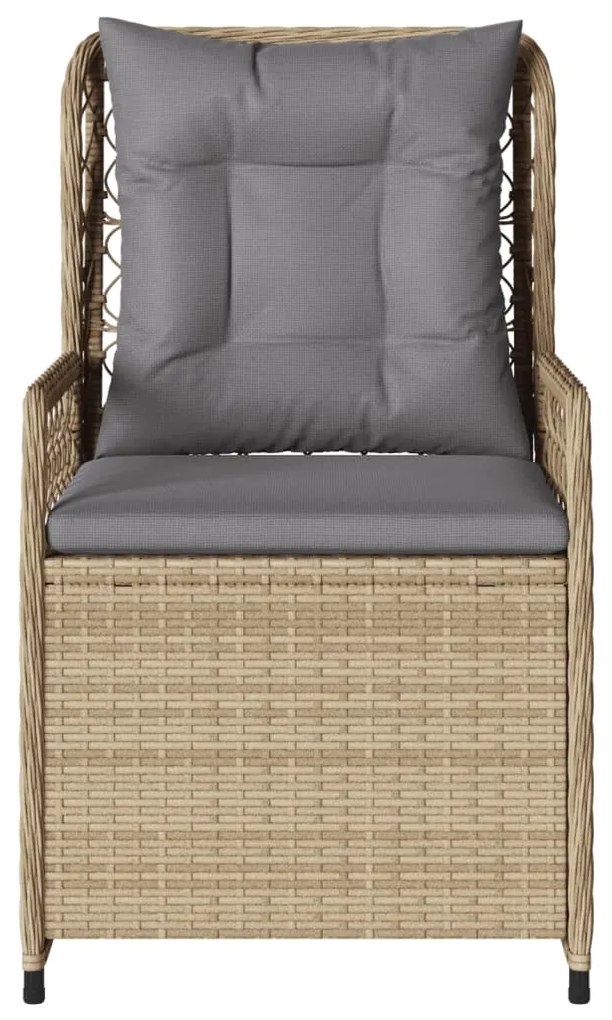 Sedie da giardino reclinabili 2 pz beige polyrattan