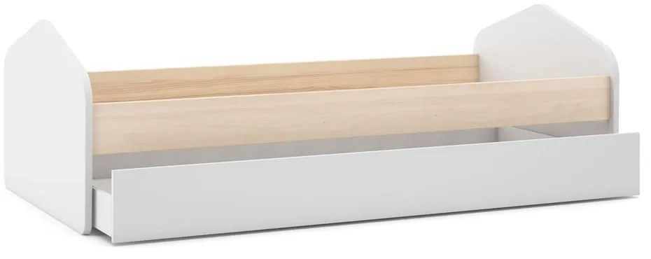 Letto per bambini in pino bianco/naturale con letto estraibile 90x200 cm Estefania - Marckeric