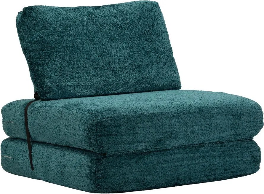 Poltrona color foglia di tè allungabile con rivestimento in bouclé Faster – Mauro Ferretti