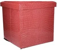 Pouf Contenitore 30x30xh30 cm in Similpelle Rosa