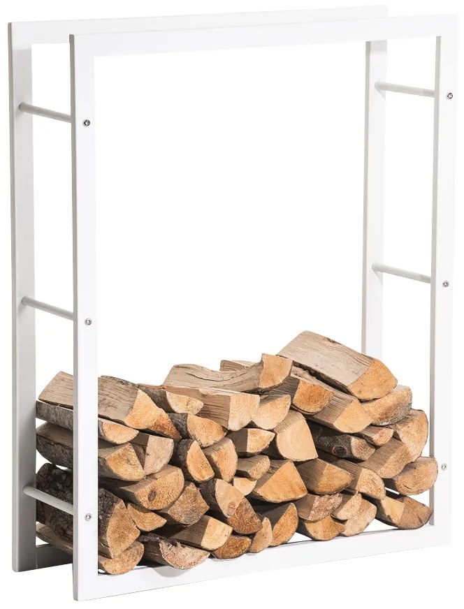Portalegna Kaminholzständer Keri Bianco Opaco - Design Esclusivo E Resistente / 25x100x100 C