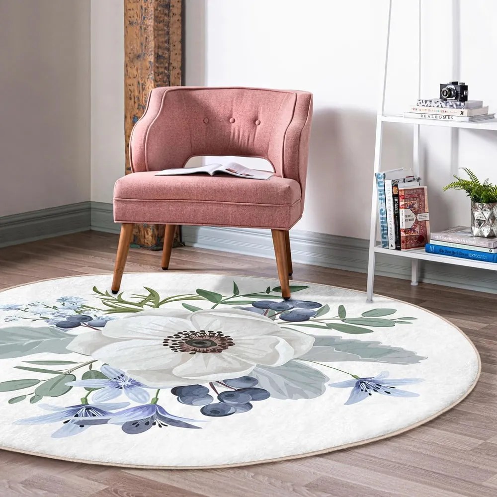 Tappeto rotondo lavabile adatto ai robot aspirapolvere ø 80 cm Comfort - Mila Home