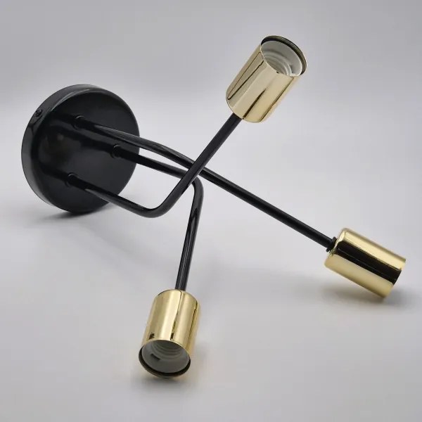 Lampadario a sospensione con supporto rigido PRIYA 3xE27/15W/230V nero