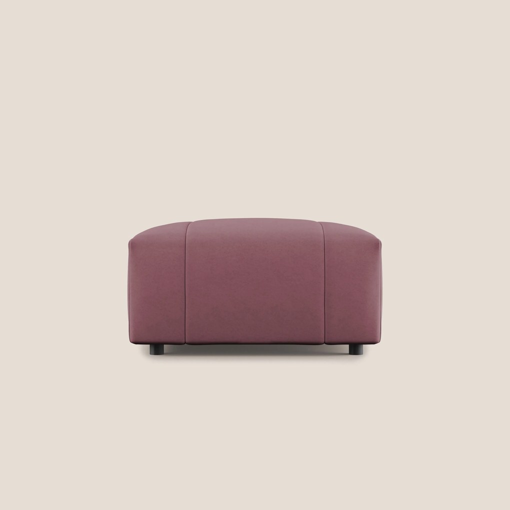 Giotto pouf in morbida microfibra effetto velluto impermeabile idrorepellente T09 salmone