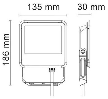 Proiettore LED 30W - 3000K - Bianco