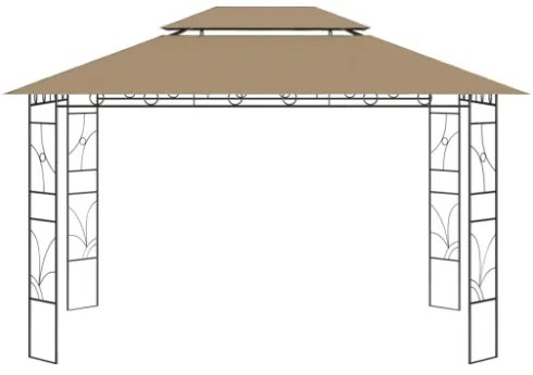 Gazebo 4x3x2,7 m Grigio Talpa 160 g/m²