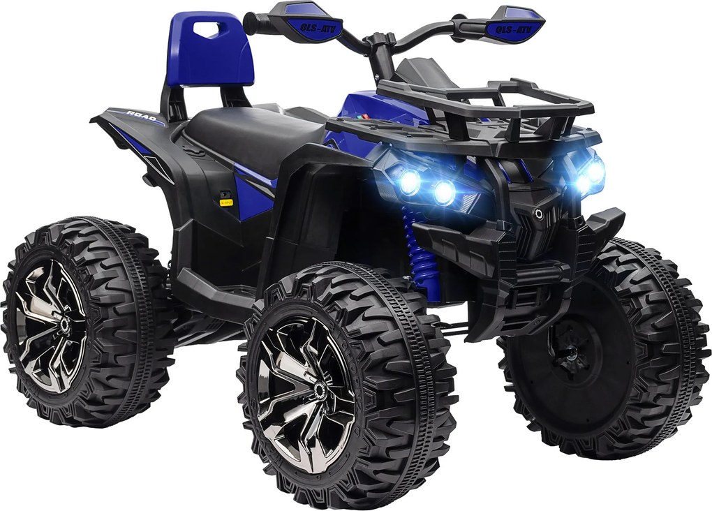 Quad Elettrico per Bambini 3-5 Anni a 12V con Fari e Pedale, in PP e Metallo 100x65x73 cm, Blu...