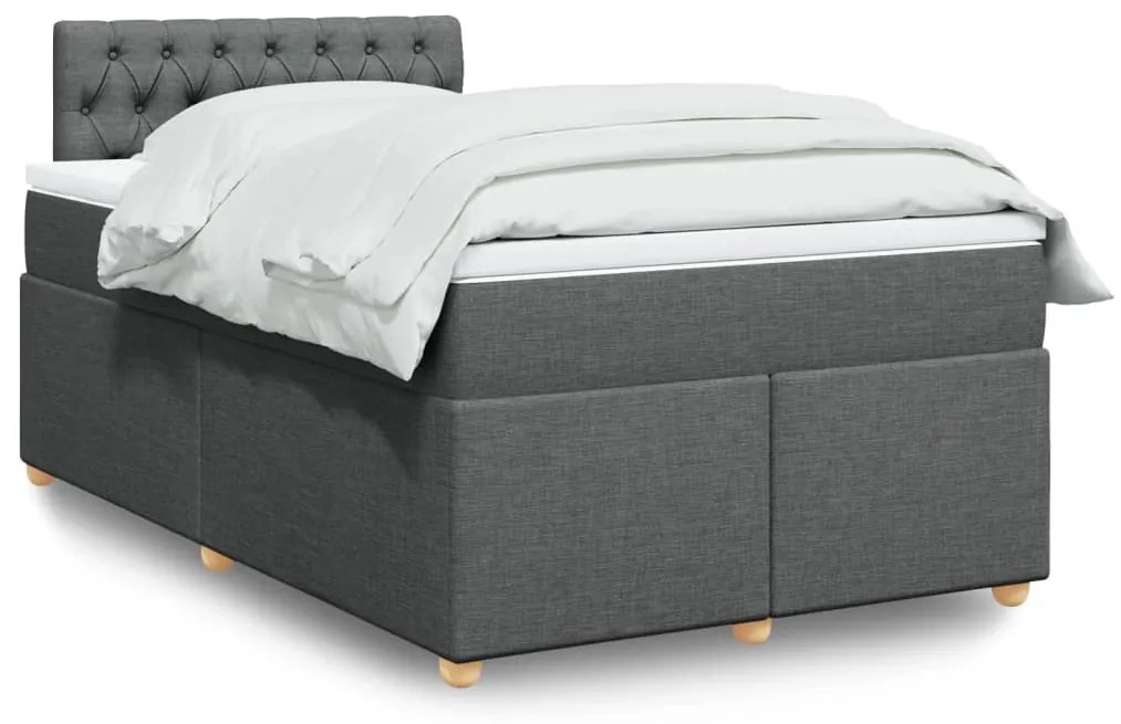 Giroletto A Molle Con Materasso Grigio Scuro 120x190cm Tessuto /