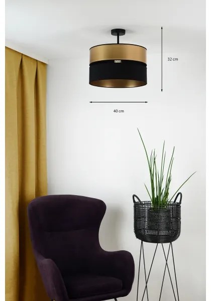 Brilagi - Lampadario a plafone ROYAL 1xE27/15W/230V diametro 40 cm nero/oro