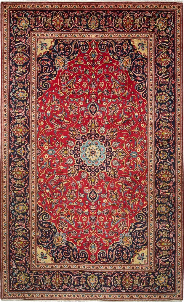Kashan Tappeto persiano 330 x 200 Rosso (Iran) Annodato A Mano