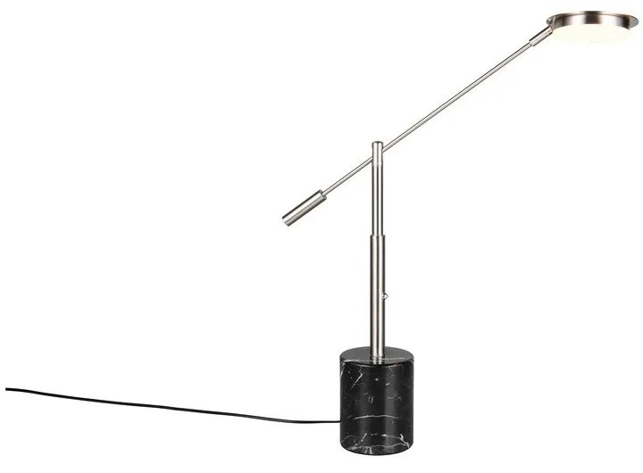 Lampada da tavolo LED nera e argentata (altezza totale 65 cm) Fiore – Trio Select