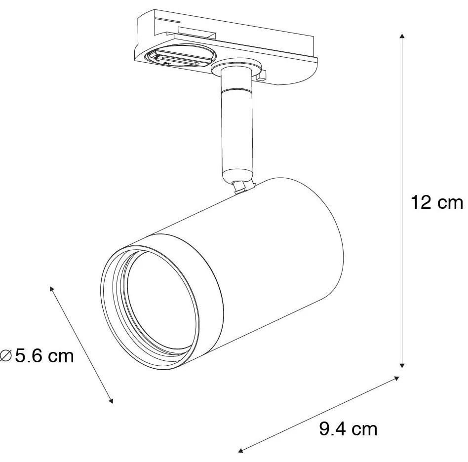 Faretto da binario monofase moderno bronzo scuro - Jeana