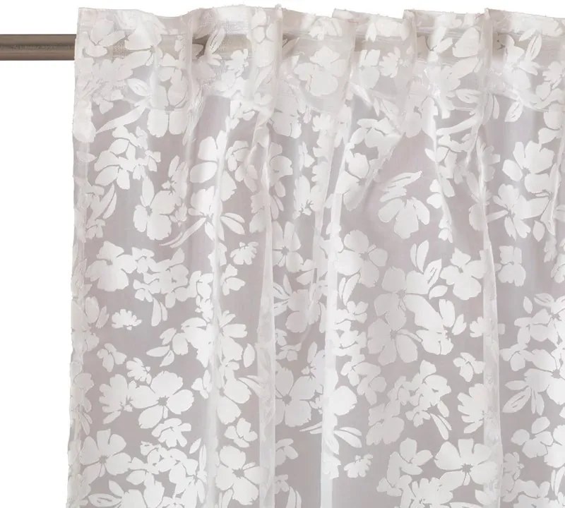 Tenda Gladys rosa, fettuccia e passanti nascosti 140x295 cm