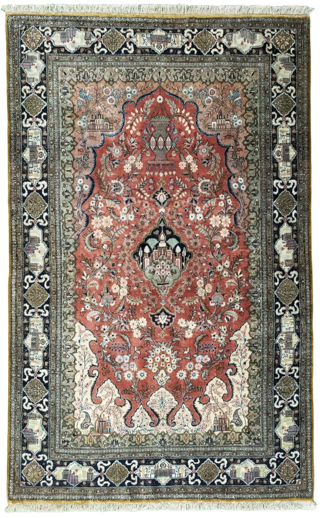 Ghom Tappeto persiano 170x100 Rosso (Iran) Annodato A Mano