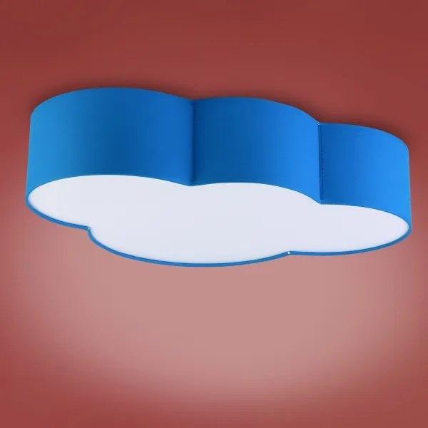 Plafoniera per bambini CLOUD 4xE27/15W/230V blu