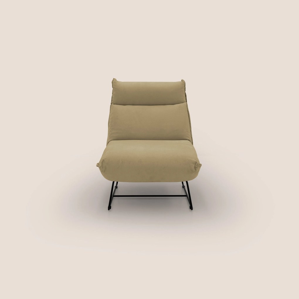 Tessa Poltroncina dal design moderno in morbida microfibra smacchiabile T11 beige