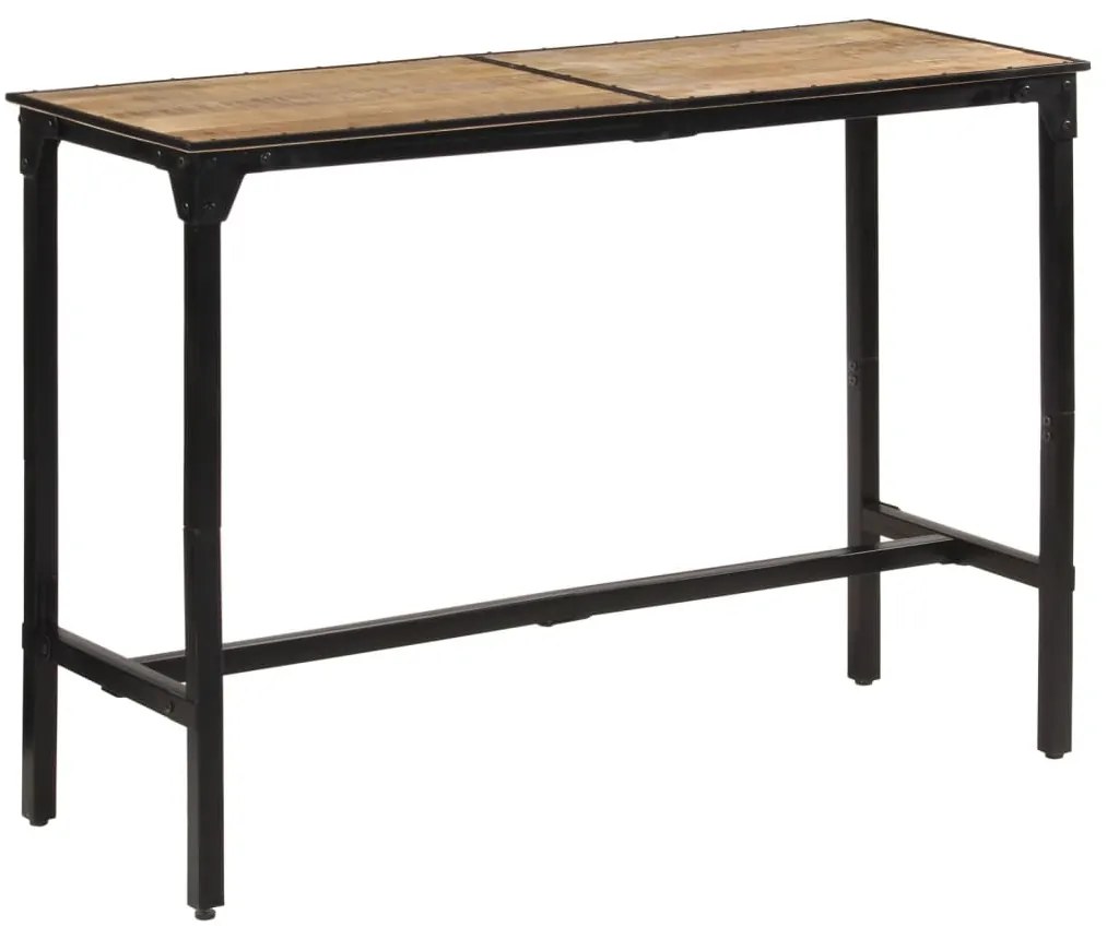 Tavolo Da Bar 150x55x107 Cm İn Legno Grezzo Massello Di Mango /