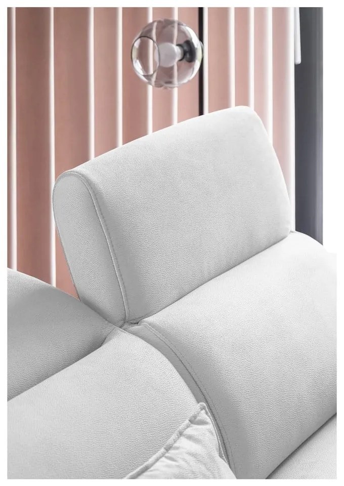 Divano angolare bianco allungabile/con contenitore (con penisola a sinistra/a L) e rivestimento in velluto Noble – ELTAP