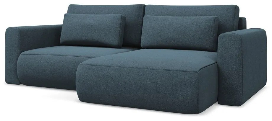 Divano angolare blu allungabile/con contenitore (con penisola a destra/con chaise lounge) Kapua – Makamii
