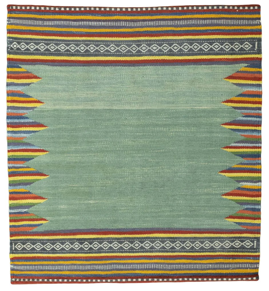 Kilim Tappeto persiano 90 x 80 Verde (Iran) Tessuto A Mano