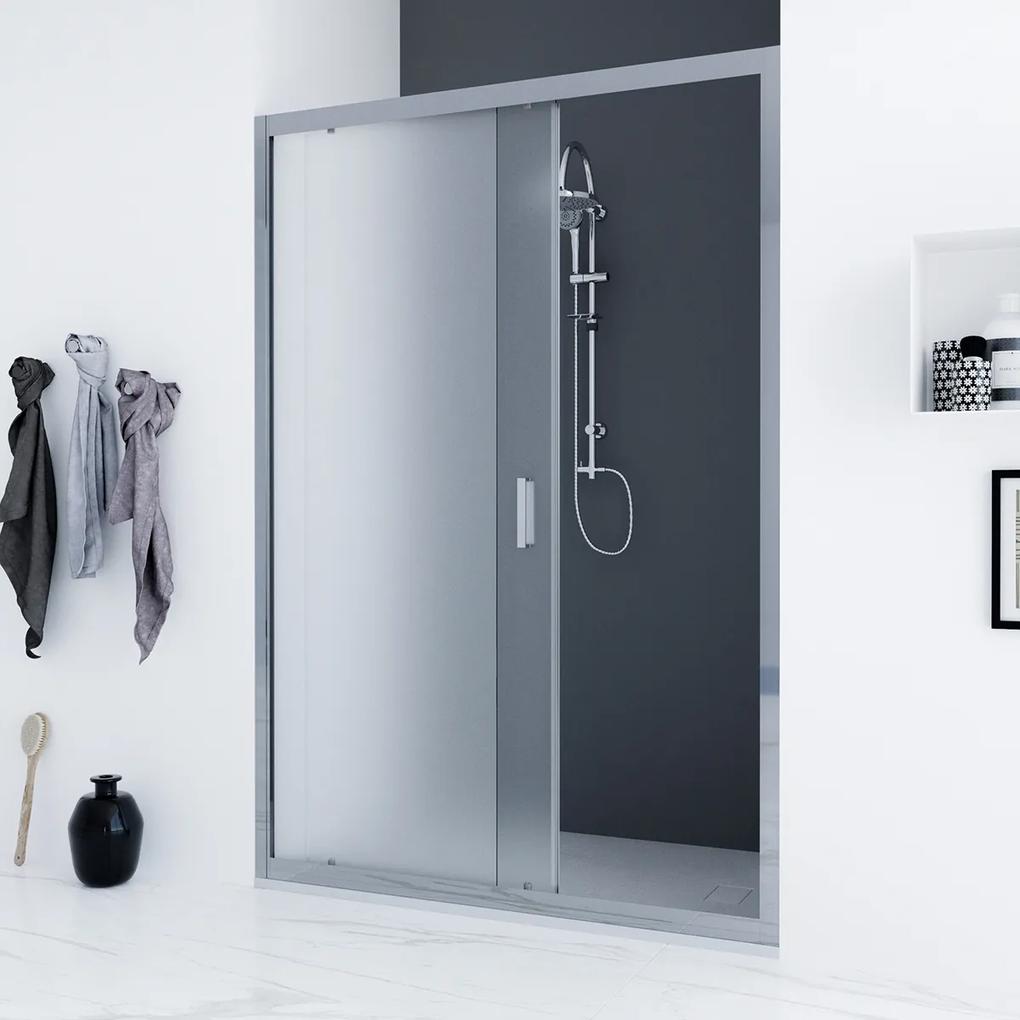 Porta doccia scorrevole 140 cm satinata Faggio