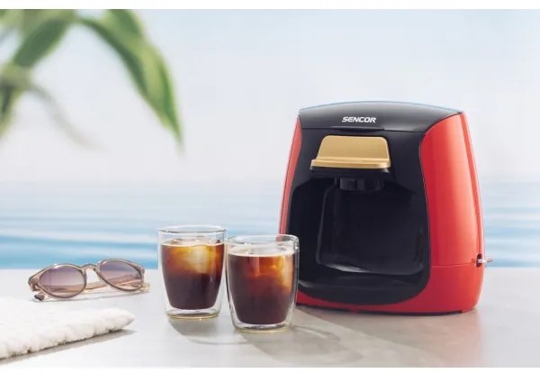 Sencor - Macchina da caffè con due tazze 500W/230V rosso/nero
