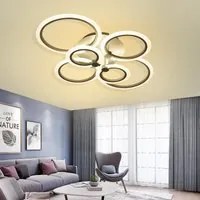 Plafoniera decorativa LED 51W lampada moderna bianca soffitto cerchi luce ufficio sala ricevimento alta resa 230V 3000K