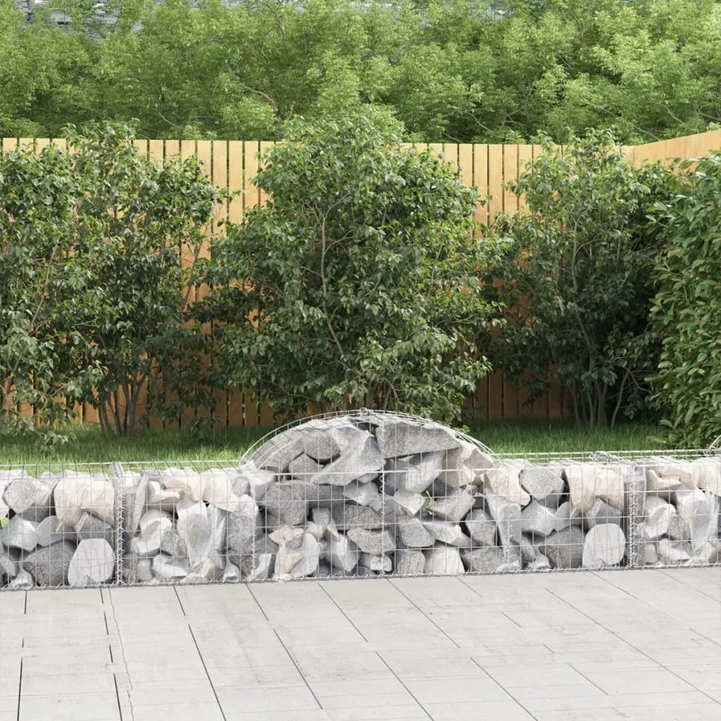 Cesto Gabbione Ad Arco 200x50x40/60 Cm Ferro Zincato /