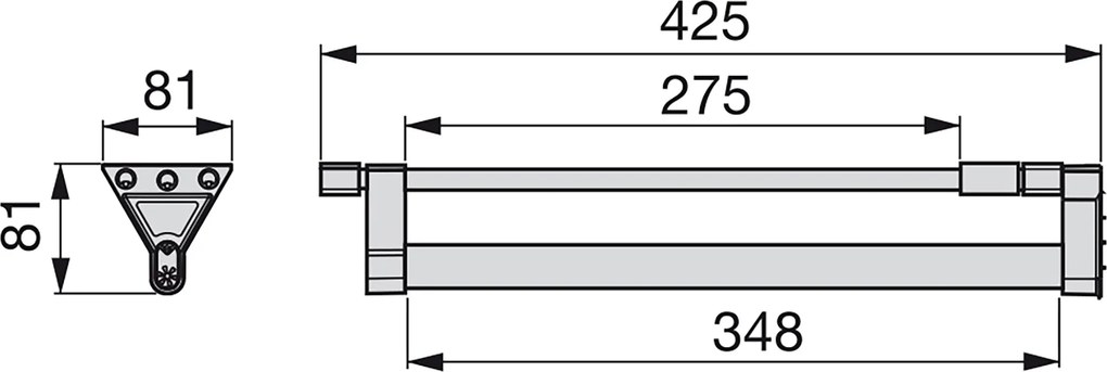 Appendiabiti Estraibile per Armadio 35 cm in Alluminio e Plastica Emuca Anodizzato Opaco...