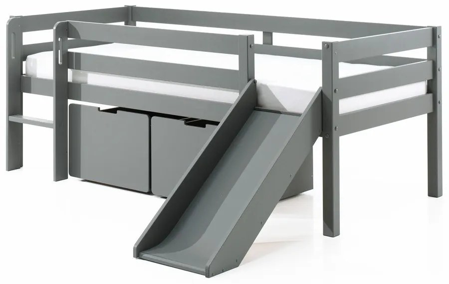 Cassetti grigi sotto il letto dei bambini 2 pezzi Pino - Vipack