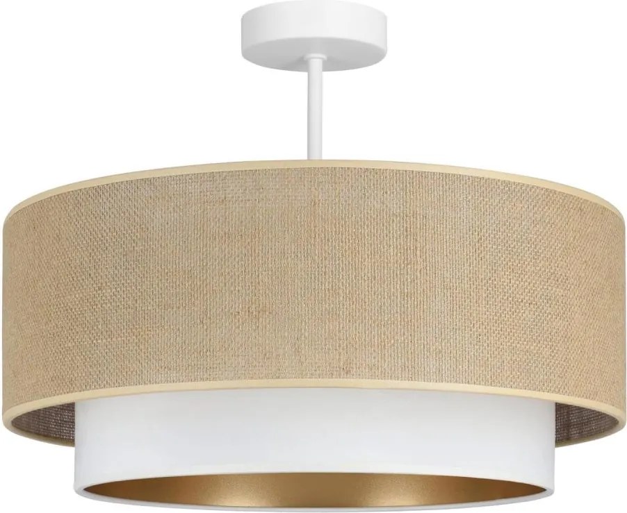 Plafoniera SARTA 1xE27/60W/230V Ø 45 cm bianco/iuta