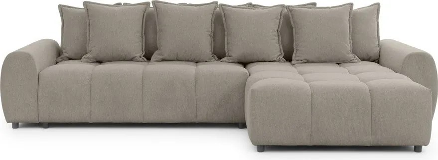 Divano angolare grigio tortora (con penisola a destra/con chaise lounge) Albane – Ropez