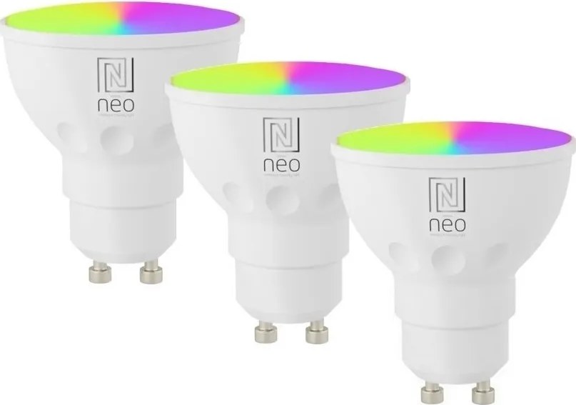 Immax NEO 07724CDO-SET 3x lampadine LED RGB dimmerabili GU10/4,8W/230V Wi-Fi Tuya+telecomando
