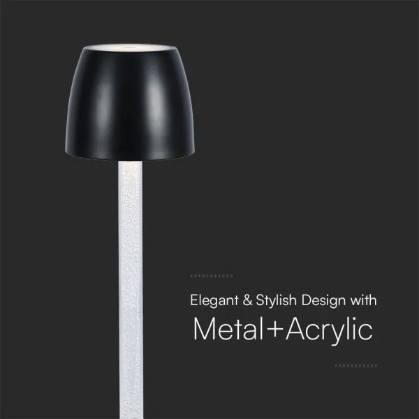 LED Lampada da tavolo ricaricabile dimmerabile LED/3W/5V 3000K nero