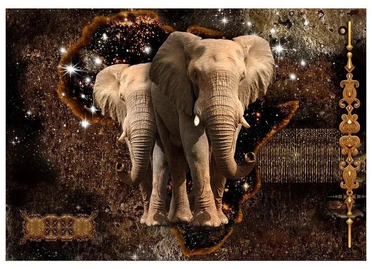 Fotomurale adesivo  Brown Elephants  Larghezza x Altezza Home decor 441x315