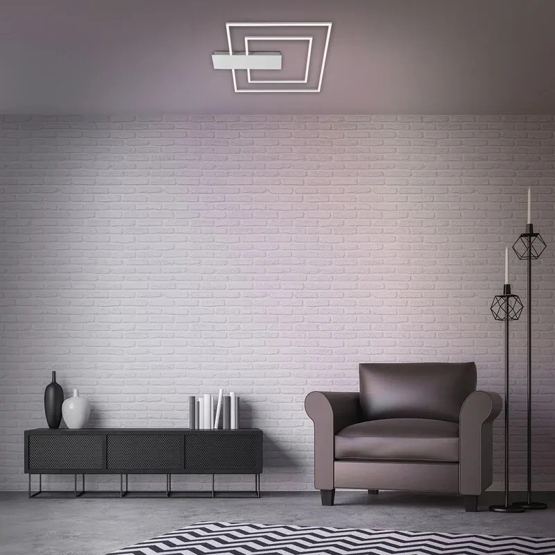 Plafoniera LED Nico argento IP20, 3000 lumen