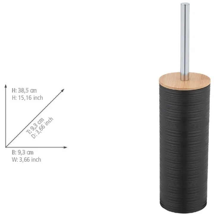 Scopino WC nero opaco in plastica Lyon – Allstar