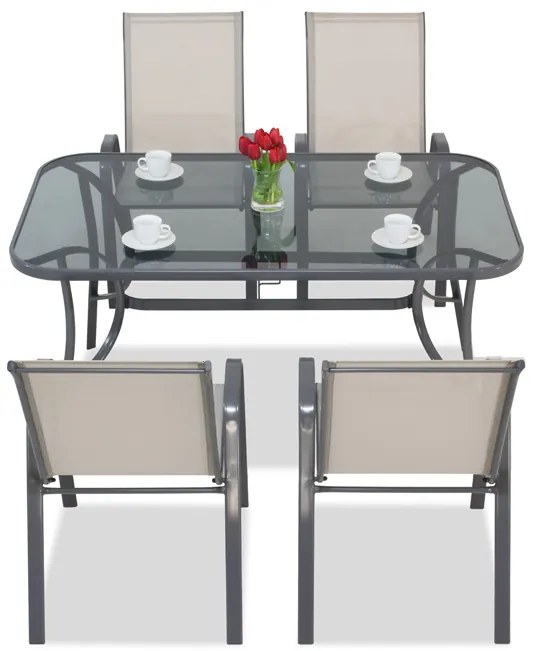 Set di mobili da pranzo Modena per 4 persone di Garden Point grigio chiaro