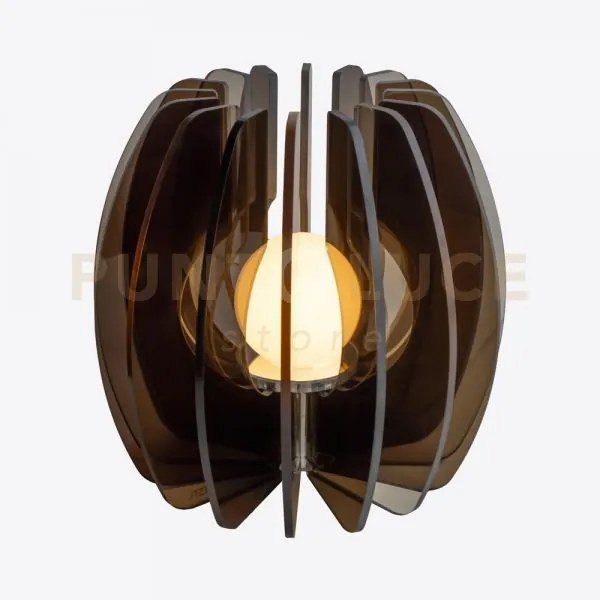Lampada grande iride in cristallo acrilico 1 luce attacco e14 marrone