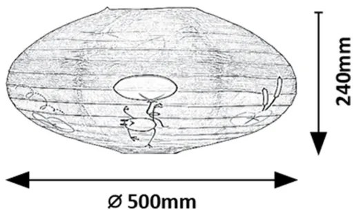 Rabalux 71068 - Paralume per bambini per lampadario FROGGO max. 40W diametro 50 cm