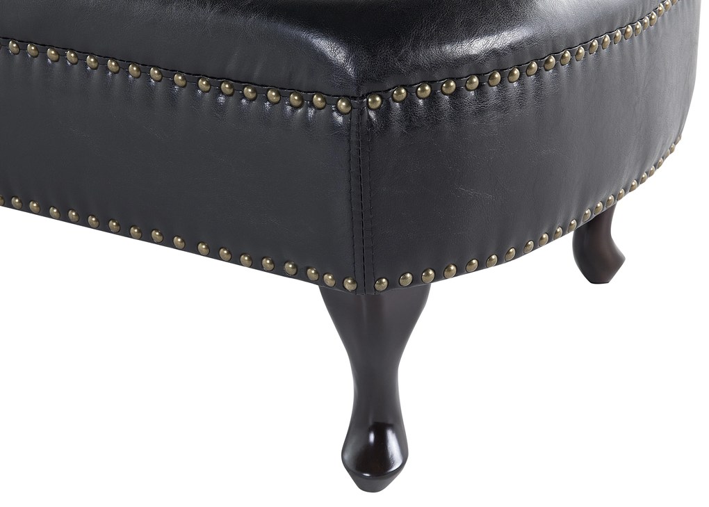 Chaise longue vintage destra in pelle sintetica nera NIMES Beliani
