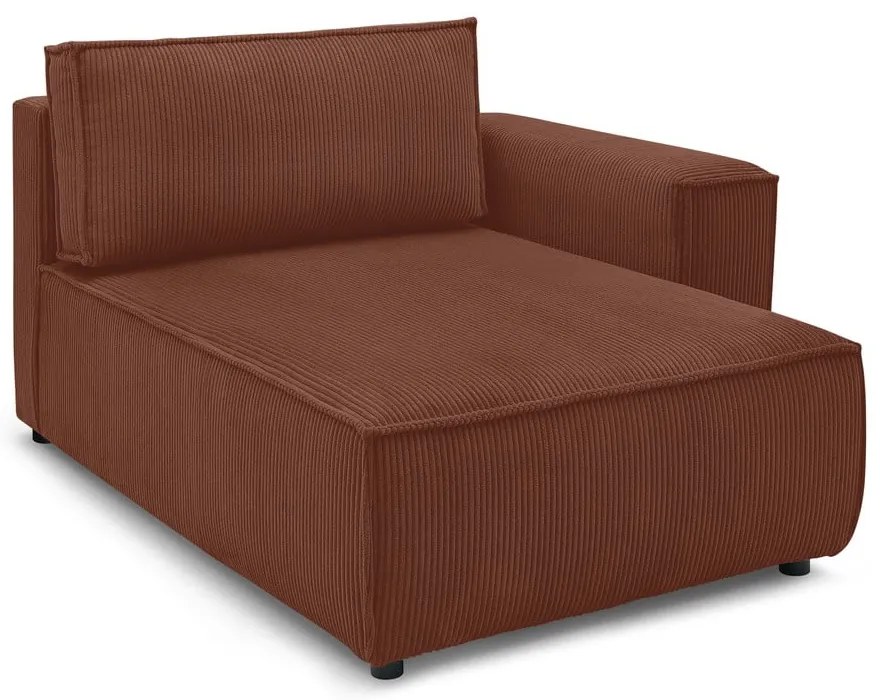 Modulo divano in velluto a coste color mattone, angolo destro Nihad modular - Bobochic Paris