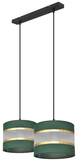 Lampadario a sospensione con filo HELEN 2xE27/15W/230V verde/oro