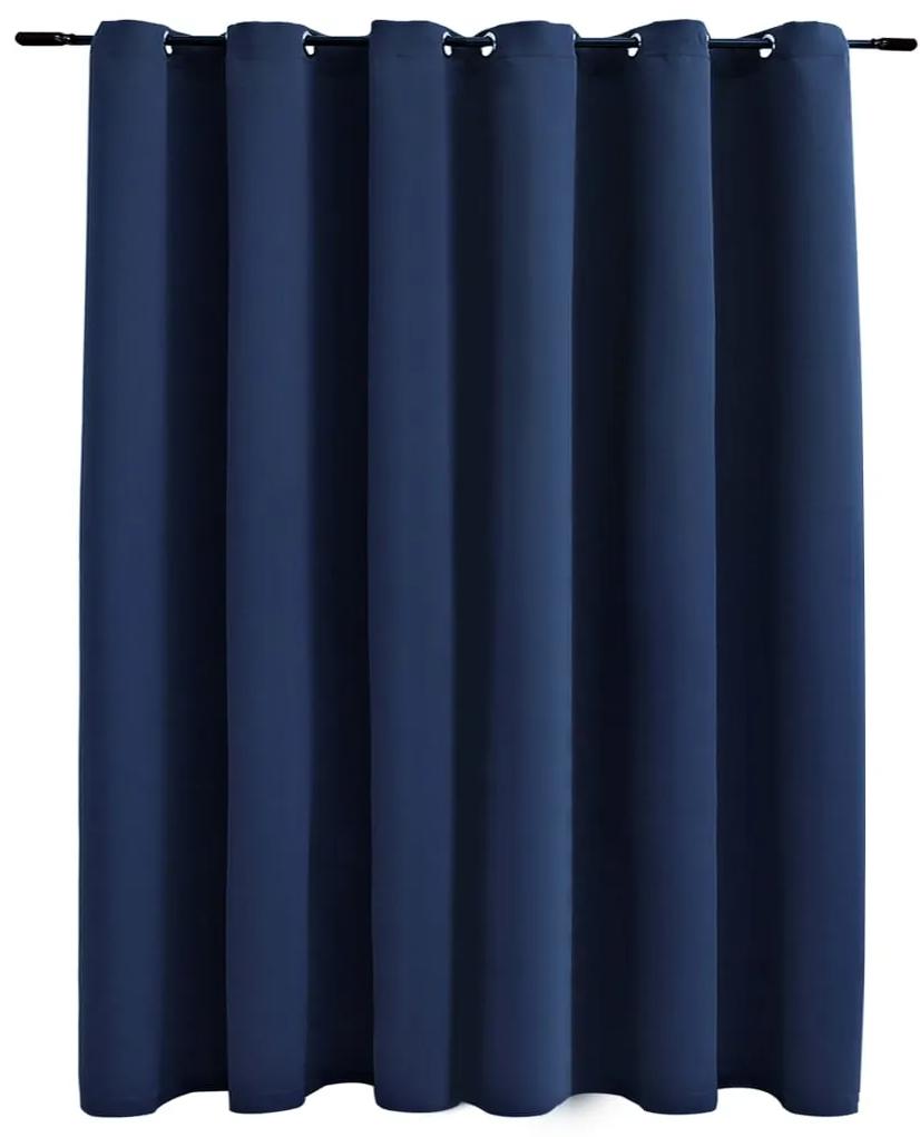 Tenda Oscurante con Anelli in Metallo Blu 290x245 cm